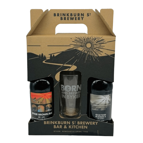 Gift Pack - Dark & Pale Ale Bottles + Branded glass - Brinkburn St Brewery