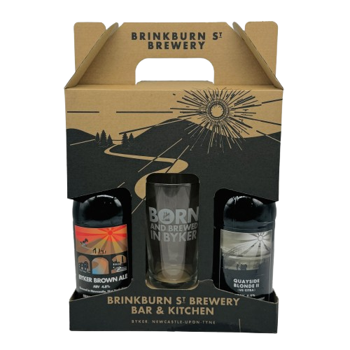 Gift Pack - Dark & Pale Ale Bottles + Branded glass